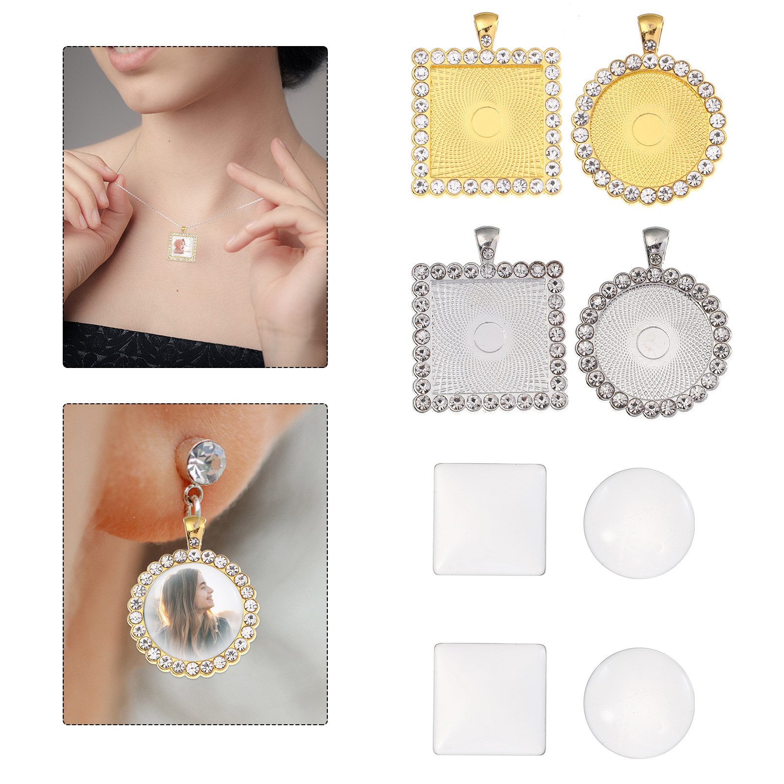 Crafting Resin - 40 Adet Alaşım Küpe Montaj Tepsisi,