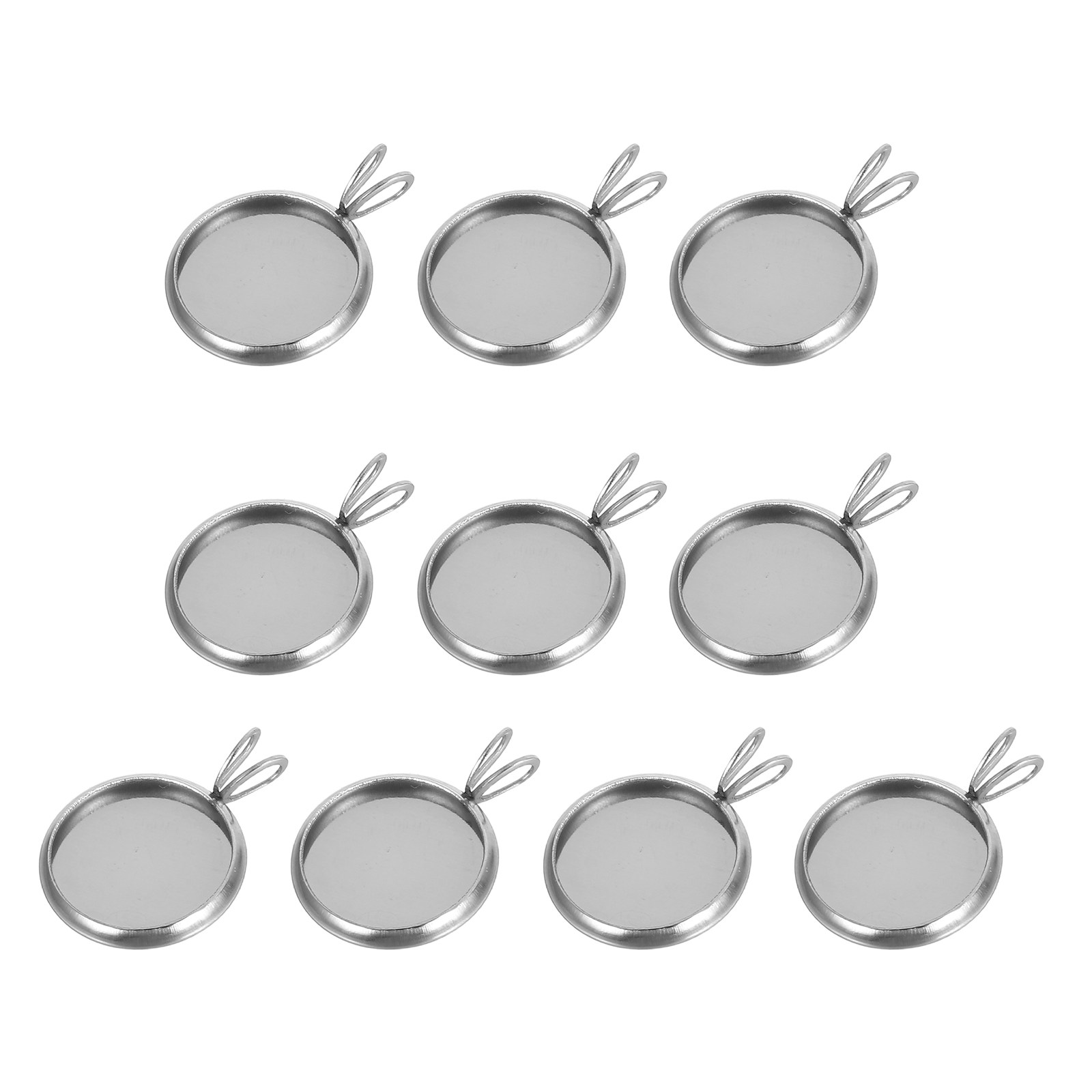 Crafting Resin - 10 Adet 12Mm Yuvarlak Tepsi Kolye