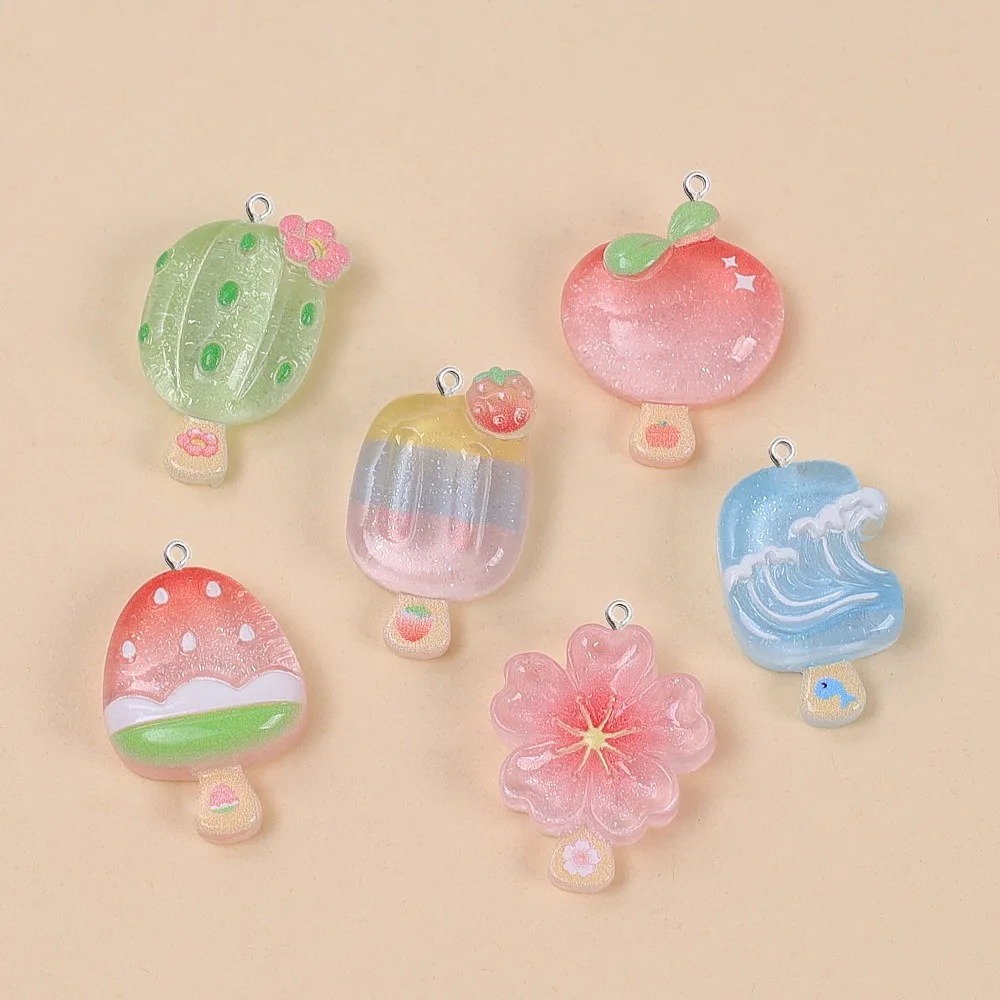 Resin Craft Material - 10 adet Kawaii Yaz Popsicle Reçine